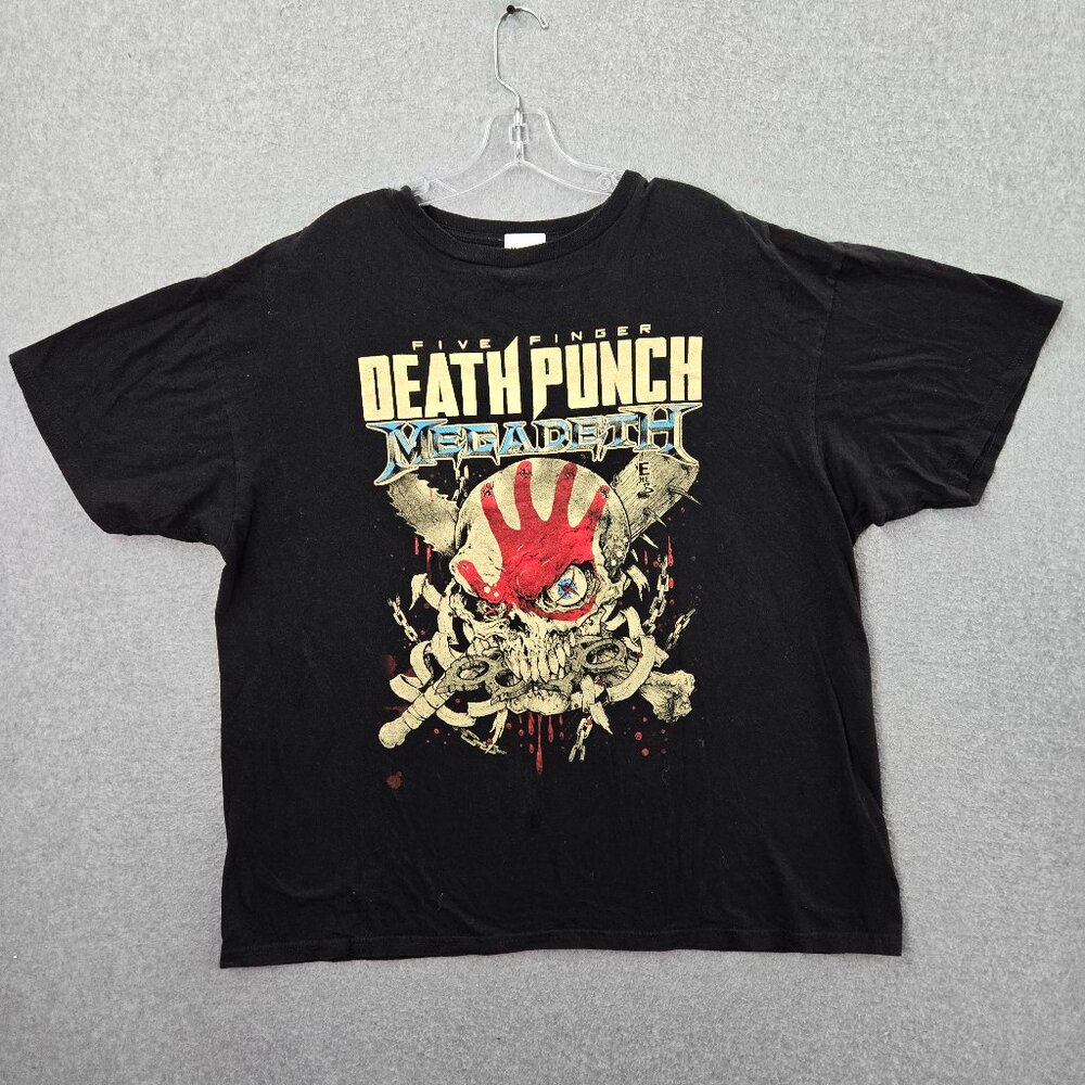 Five Finger Death Punch Megadeath‎ Men Shirt 2XL Black Fire From The Gods Tour